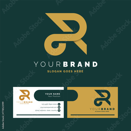 Letter R simple and elegant logo design