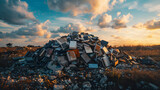Electronic Graveyard. A Pile of Discarded Electronics Highlighting the Growing Challenge of E-Waste and the Need for Sustainable Recycling Solutions Professional photography