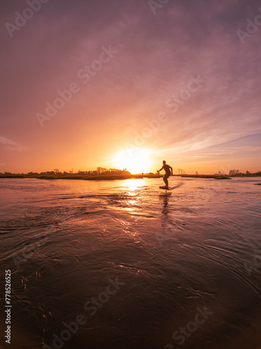 Hydrofoil rider gliding over the water