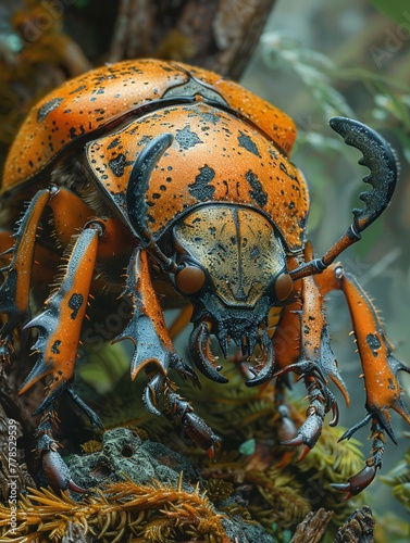 A fierce Beetle battles to protect its Habitat in the animal kingdom photo