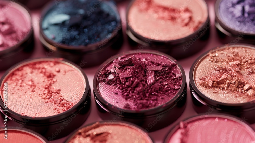 Eyeshadow texture make up pack mock up wallpaper background Eyeshadow texture make up pack mock up wallpaper background