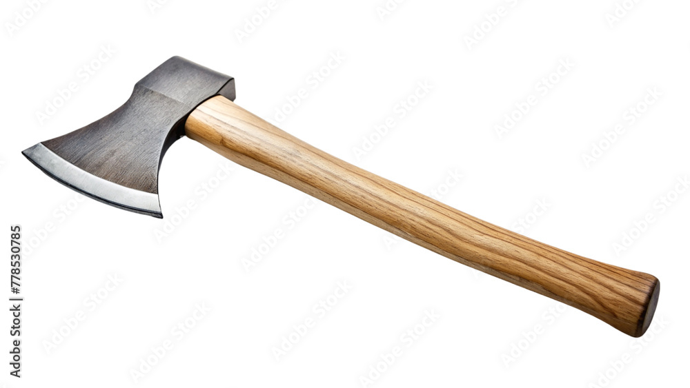 Axe with wooden handle isolated on transparent background. Axe with wooden handle isolated on transparent background.
