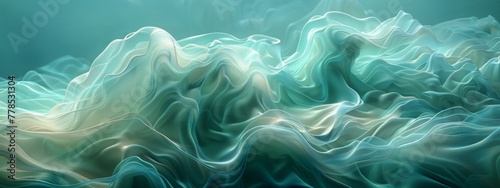 light white and light aquamarine shapeless waves