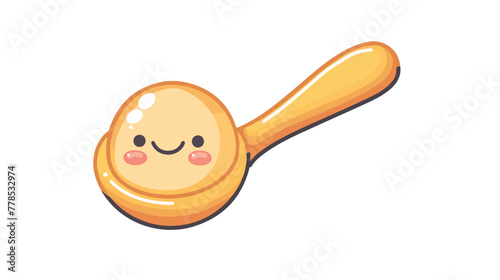Cartoon spoon flat mascot icon. The vector illustration