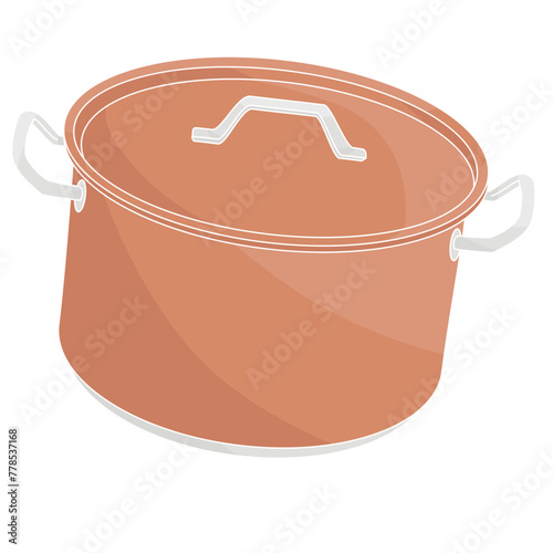 large copper saucepan with lid © alessia