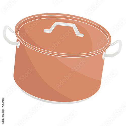 large copper saucepan with lid