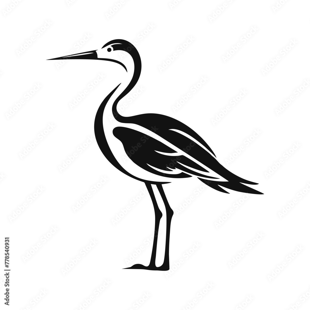 Fototapeta premium illustration of a simple stork logo element 