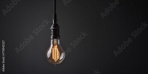 1920s style Vintage retro light bulb on minimalis-AI generated image 