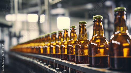 bottles of beer in factory