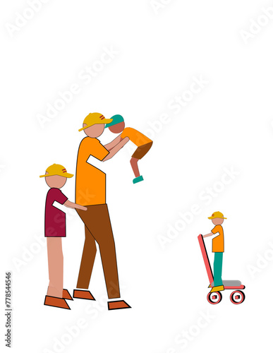 A man is holding a child in his arms