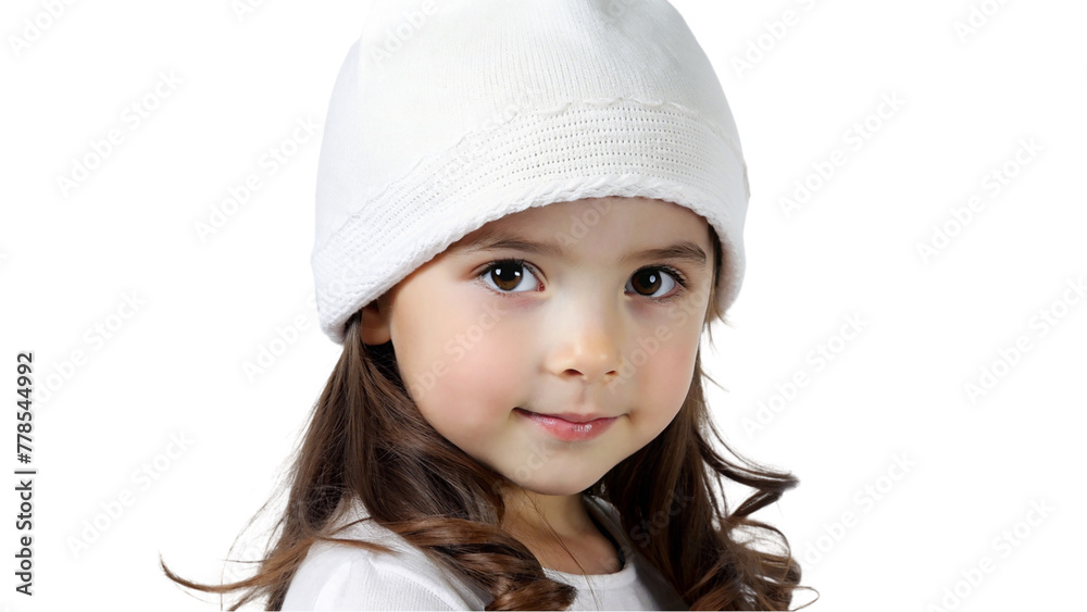kid girl wearing white hat isolated on transparent background kid girl wearing white hat isolated on transparent background