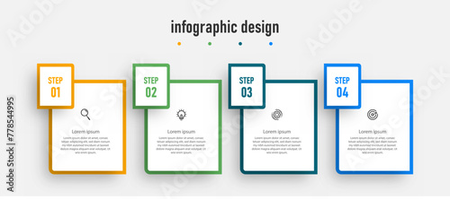 Modern infographic business template and data visualization with 4 options. can be used for workflow diagram, info chart, web design. vector illustration.