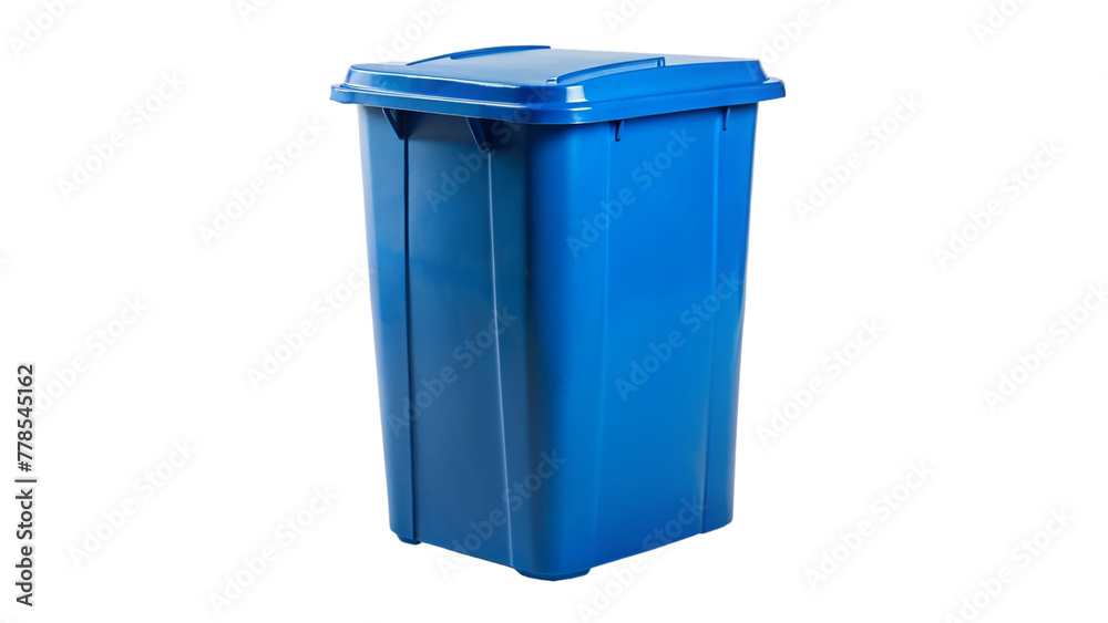 Blue dustbin box isolated on transparent background Blue dustbin box isolated on transparent background