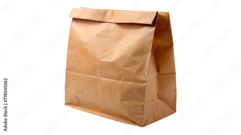 Brown paper bag isolated on transparent background Brown paper bag isolated on transparent background