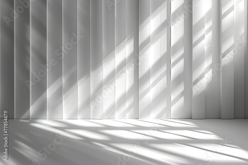 A white room with a window that is letting in sunlight