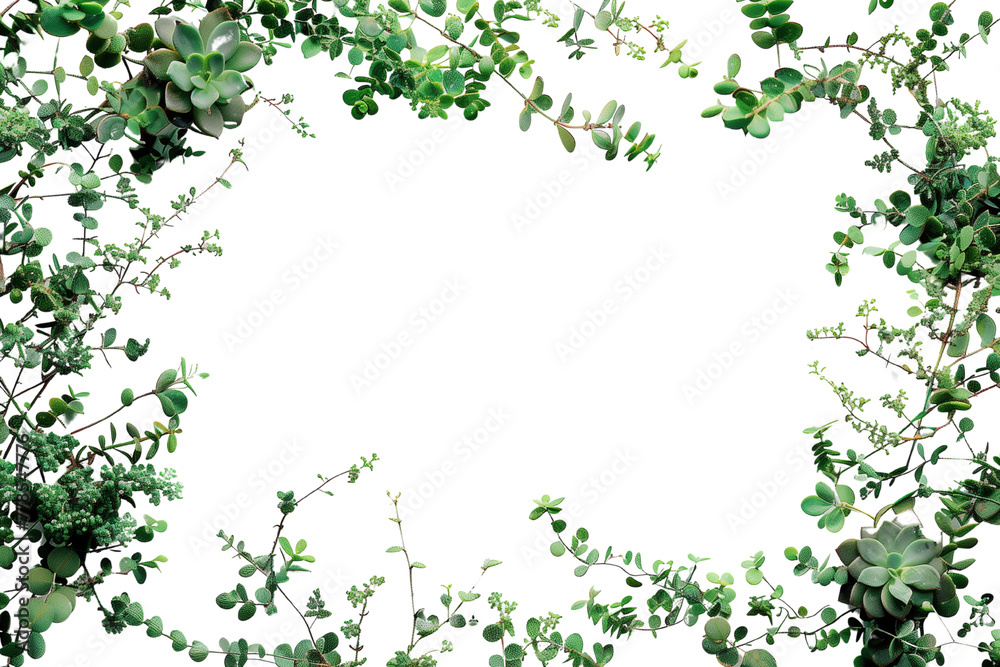 Green leaves border design with floral pattern and swirl decoration Green leaves border design with floral pattern and swirl decoration