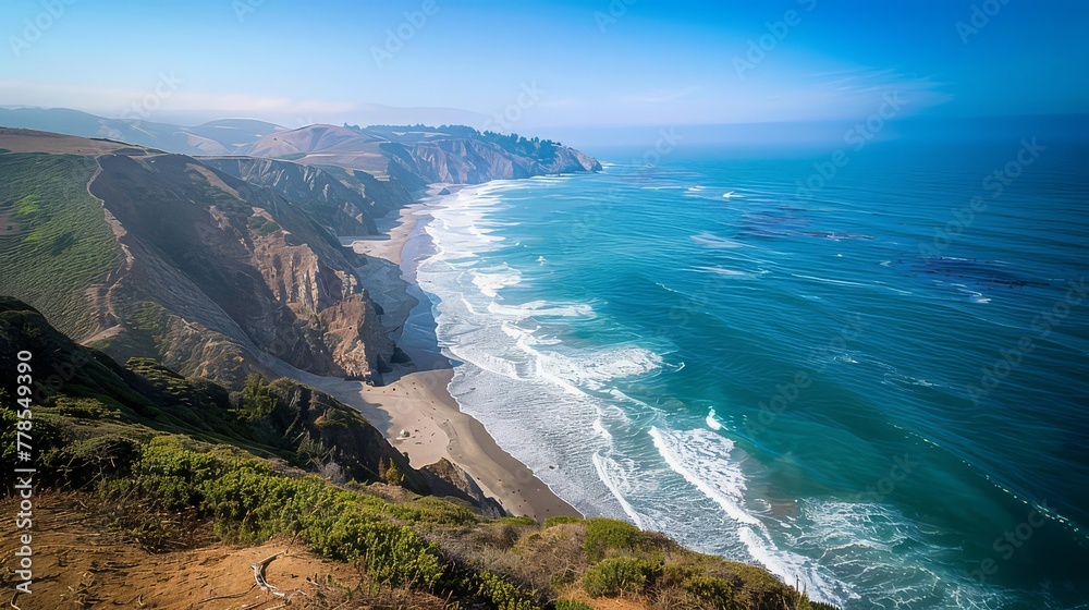 A scenic coastal hike along rugged cliffs and sandy beaches, with breathtaking views of the ocean and opportunities for exploration and adventure.
