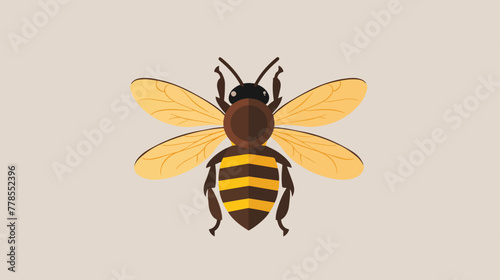 Bee solid icon illustration vector graphic 2d flat © iclute