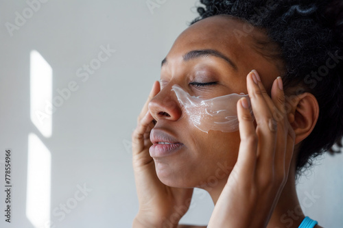 Young women taking care of their skin