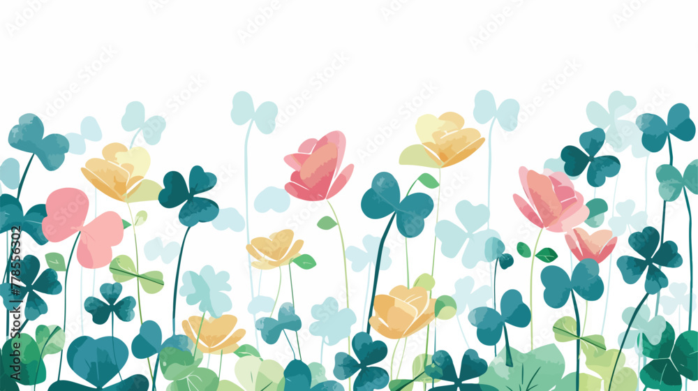 Abstract background with clover and rose