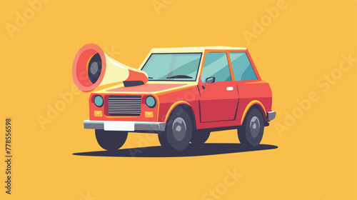 Car horn vector illustration logo design 2d flat ca photo