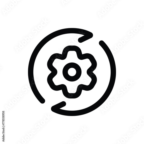 Simple Process line icon isolated on a white background	