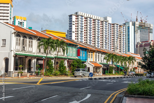 Canvas Print Shophouses on Tanjung Pagar Road, Singapore
