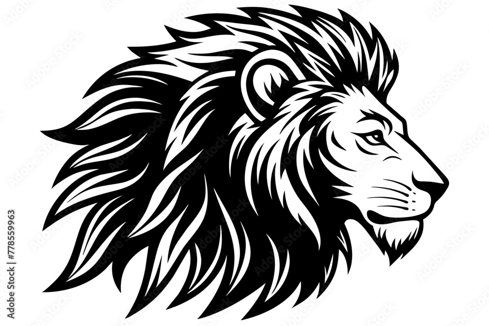lion-logo-in-profile---no-background vector illustration 