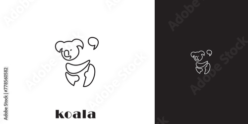 Koala logo design illustration vector