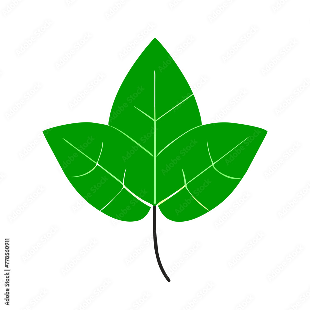 Green Leaf Icon: Botanical, Eco-Friendly, Organic, Nature Symbol