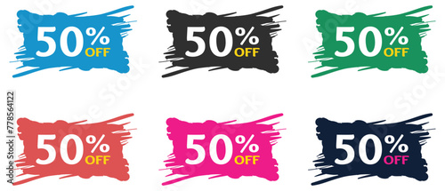 50 Percent off sticker tag vector design.