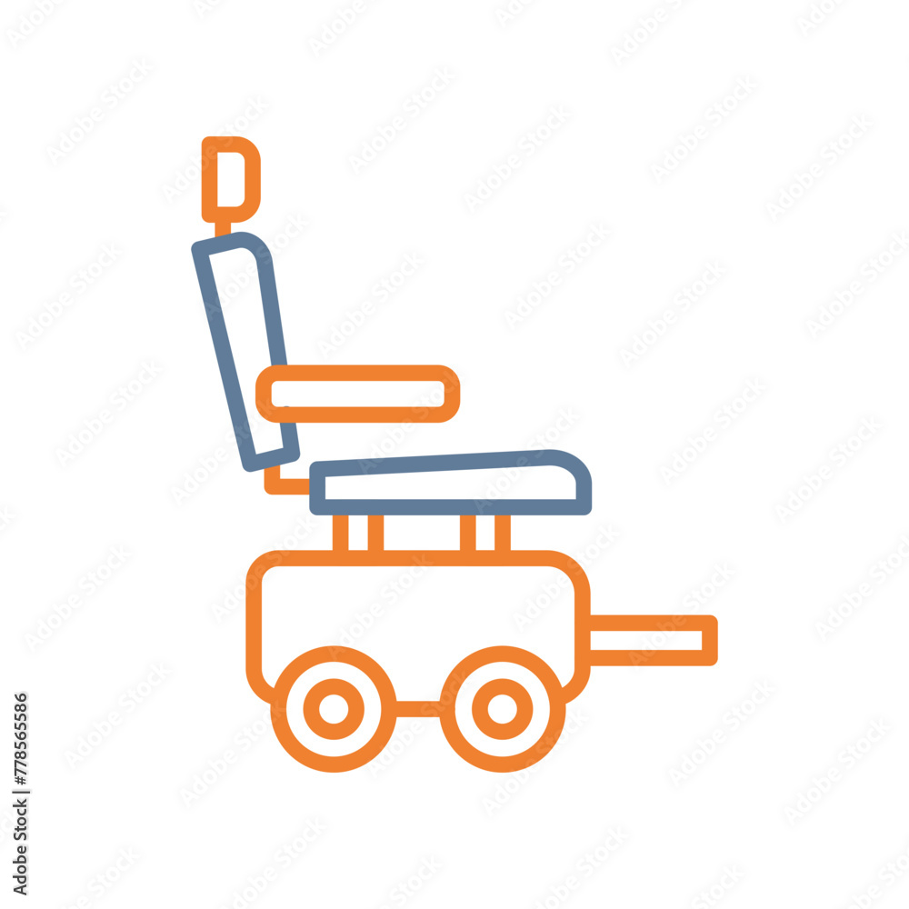 Automatic Wheelchair Line Two Color Icon