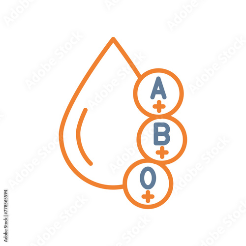 Blood Types Line Two Color Icon