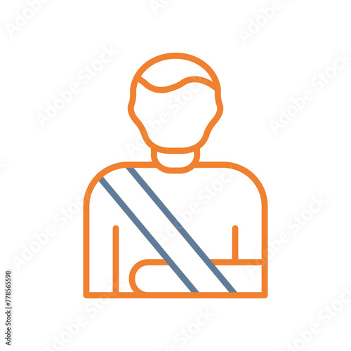 Broken Arm Line Two Color Icon