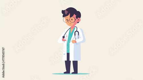 Cute doctor with desinfectant illustration vector g photo