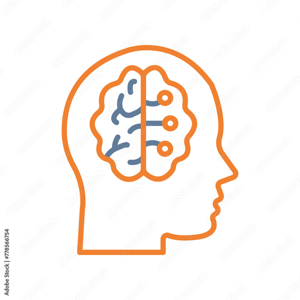 Artificial Consciousness Line Two Color Icon Artificial Consciousness Line Two Color Icon