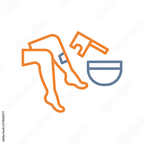 Waxing Line Two Color Icon