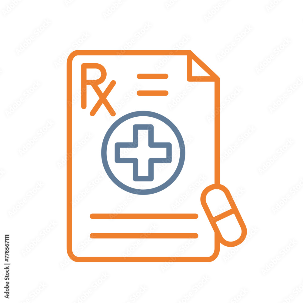 Prescription Line Two Color Icon Prescription Line Two Color Icon