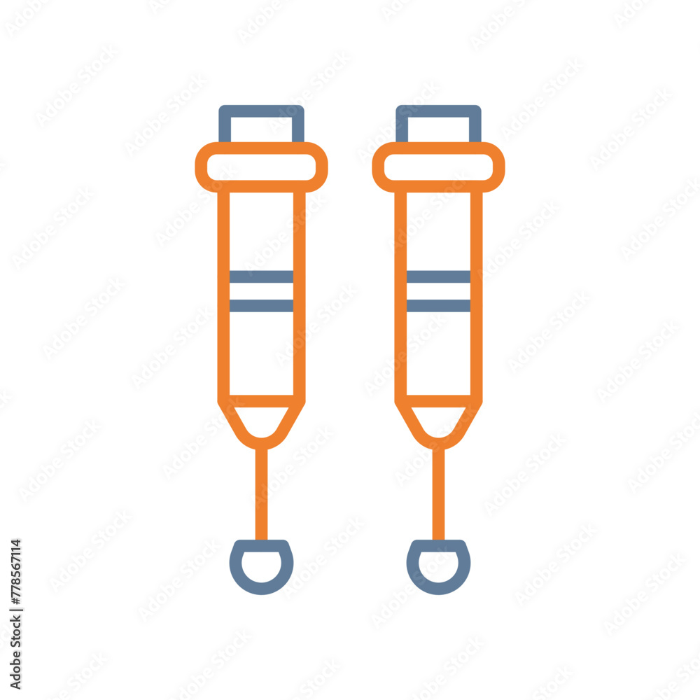 Crutches Line Two Color Icon Crutches Line Two Color Icon