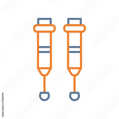 Crutches Line Two Color Icon