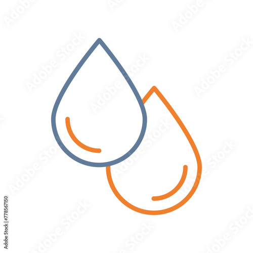 Blood Drop Line Two Color Icon