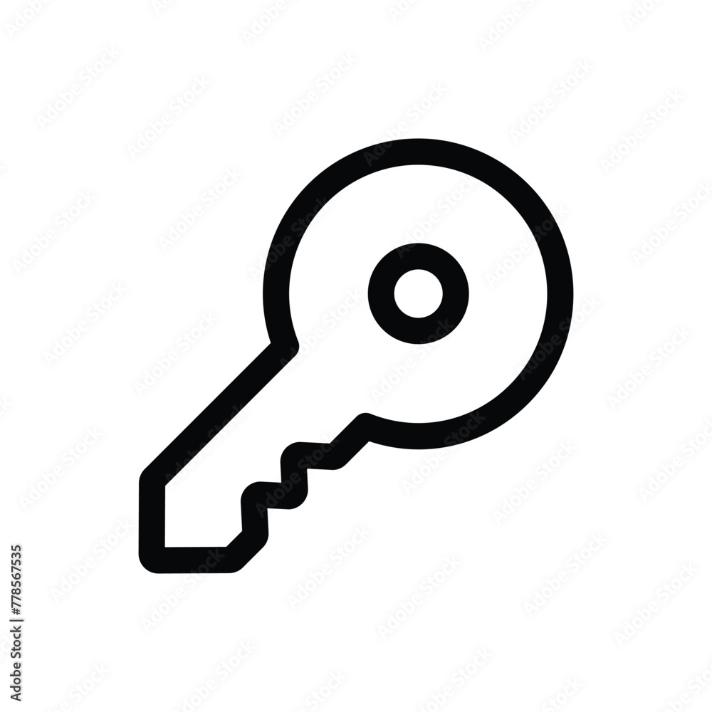 Simple Key line icon isolated on a white background Simple Key line icon isolated on a white background
