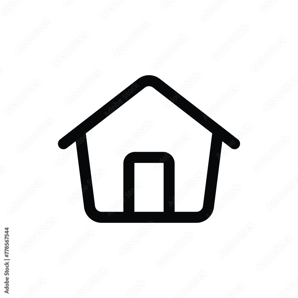 Simple House line icon isolated on a white background Simple House line icon isolated on a white background