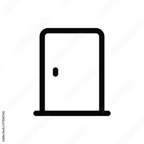 Simple Door line icon isolated on a white background 