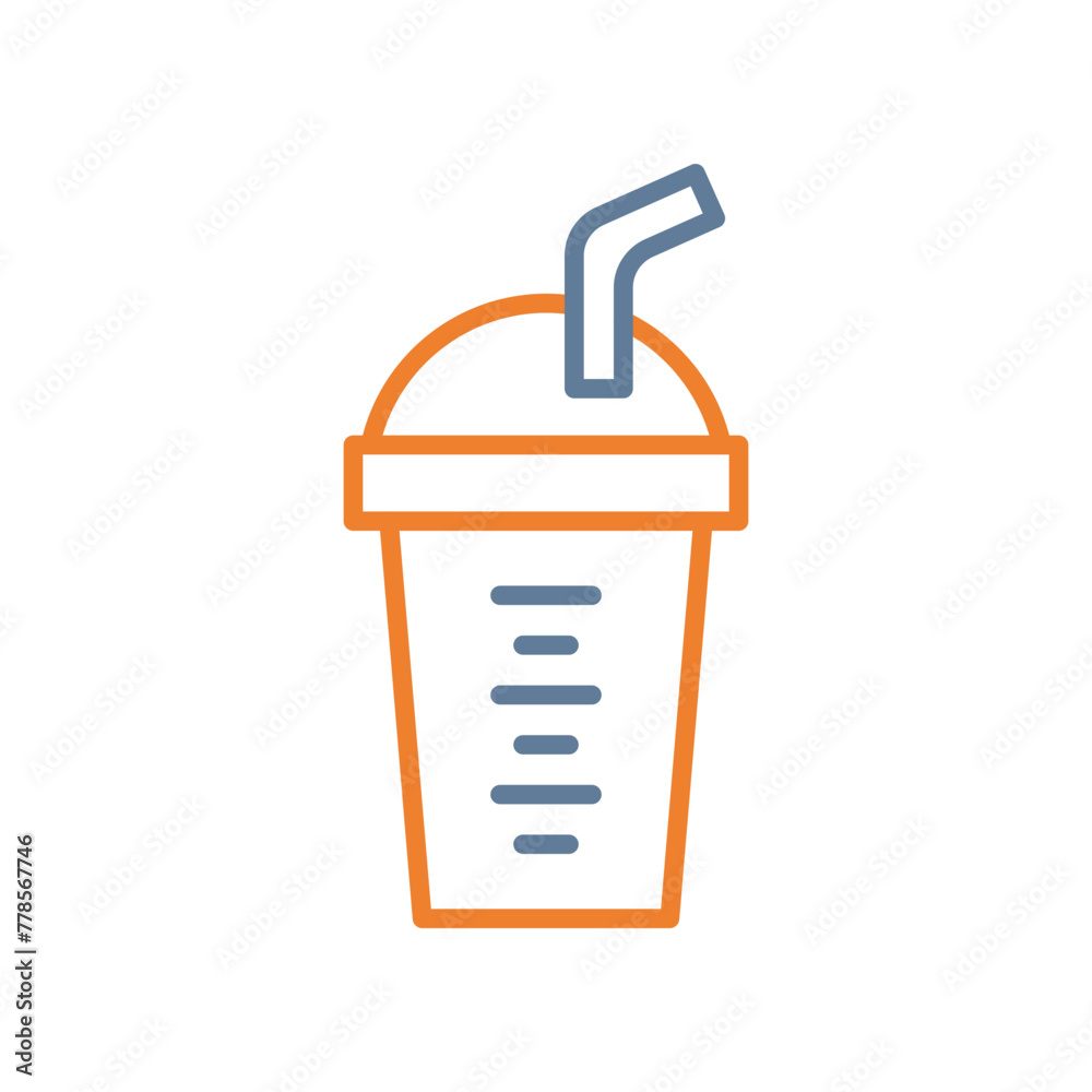 Protein Shake Line Two Color Icon Protein Shake Line Two Color Icon