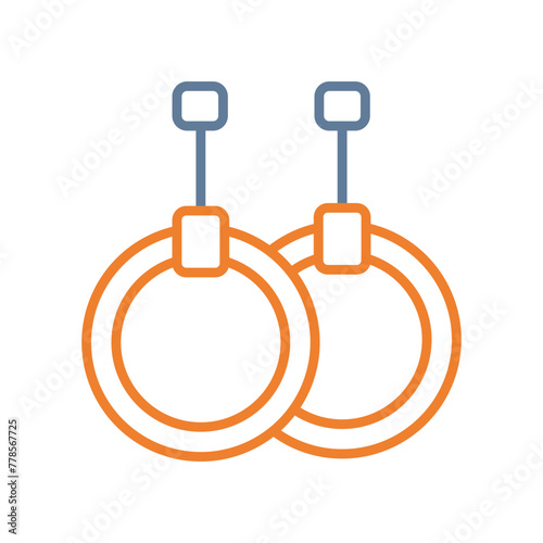 Gymnastic Rings Line Two Color Icon