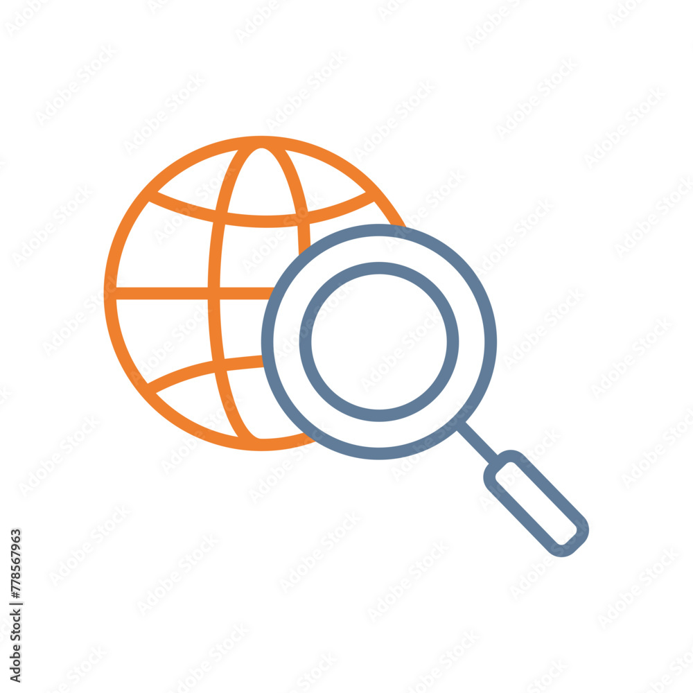 Global Research Line Two Color Icon Global Research Line Two Color Icon
