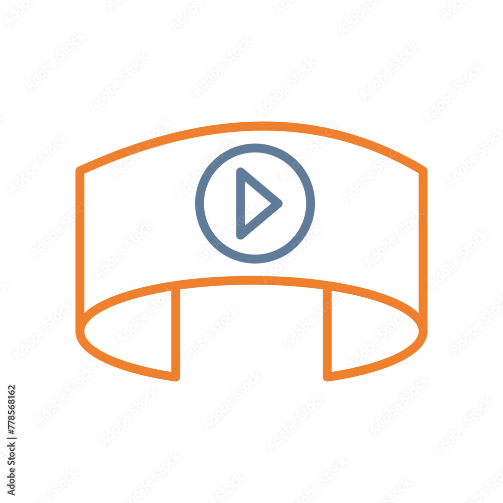 Video Player Line Two Color Icon Video Player Line Two Color Icon