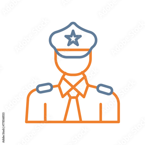 Police Line Two Color Icon