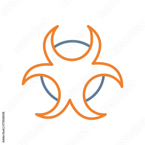 Biohazard Line Two Color Icon